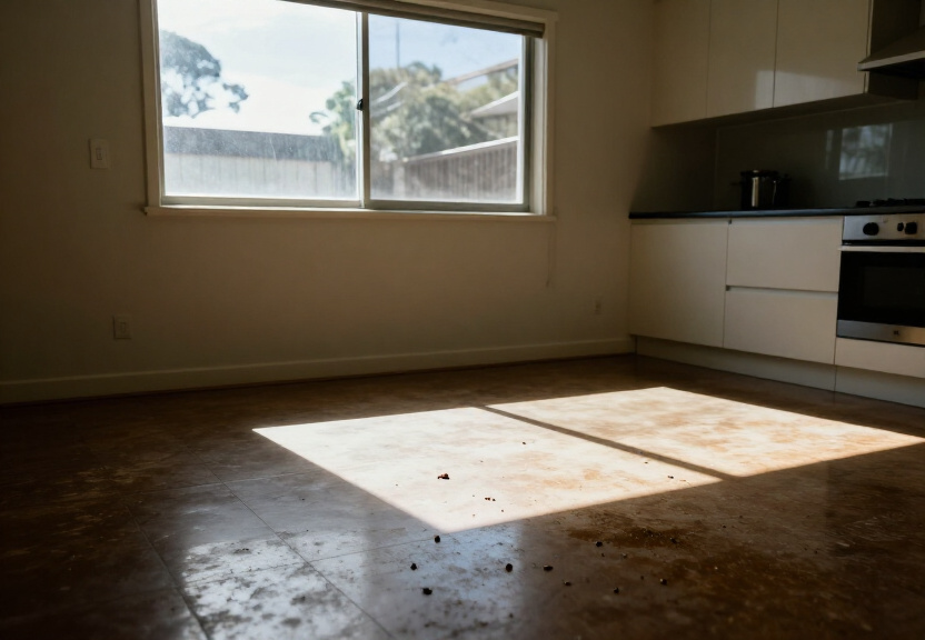 Rodent droppings and damage in a Marsfield garage before treatment