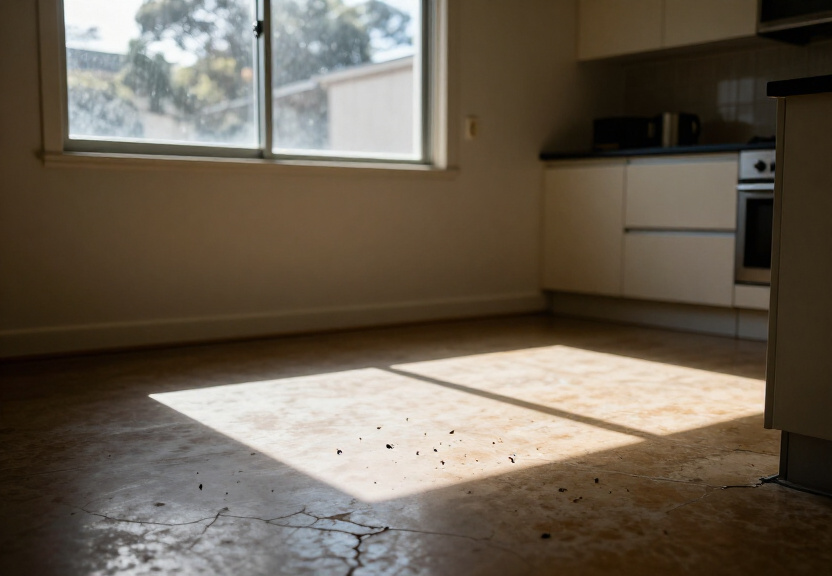 Cockroaches in a Marsfield kitchen before treatment